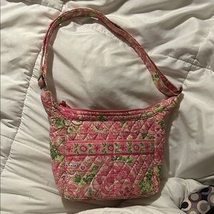 Floral Pink Quilted Shoulder Bag